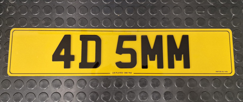 JJs Number Plates 4D 5mm number plate